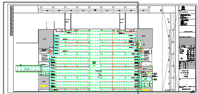 工业厂房-电气-生产用房(大)14二层-照明平面图_图1