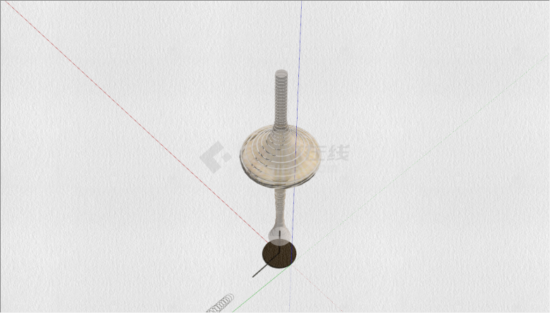 长柱型中间圆的灯泡su模型-图二