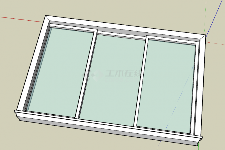 现代多层小区窗台窗户su模型-图二