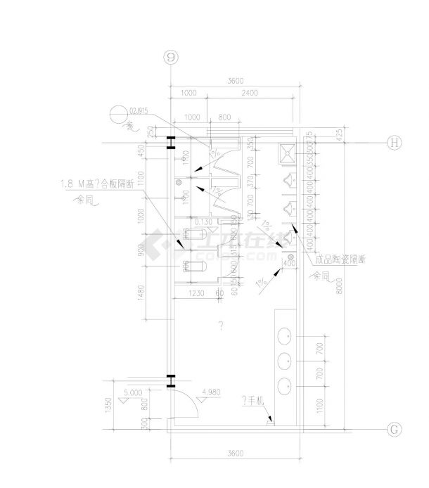 某某汽车4S建筑结构平面图CAD图 -图二