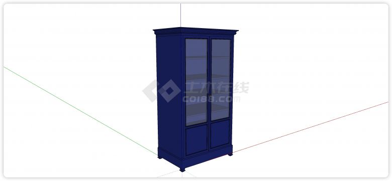  Su model of storage cabinet with double door glass door - Figure 2