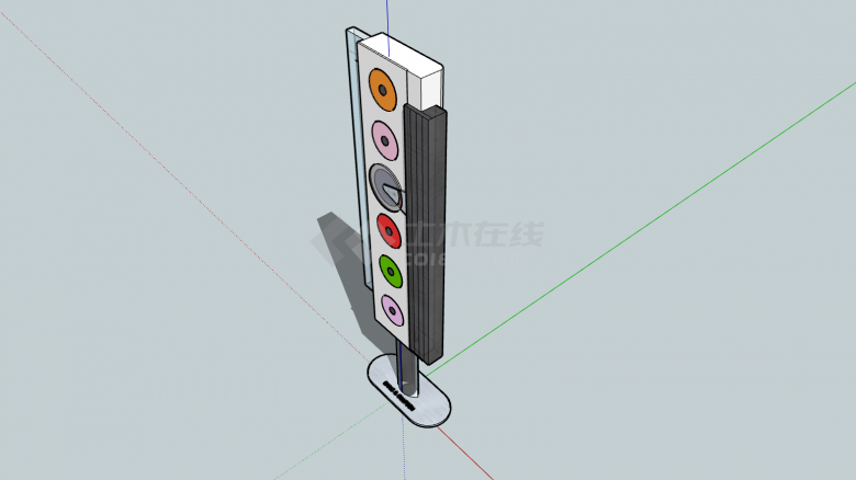 音响类彩色组合摆件su模型-图二