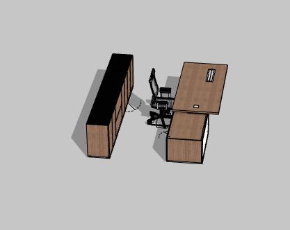 木制柜子简约办公室桌子 su模型-图二