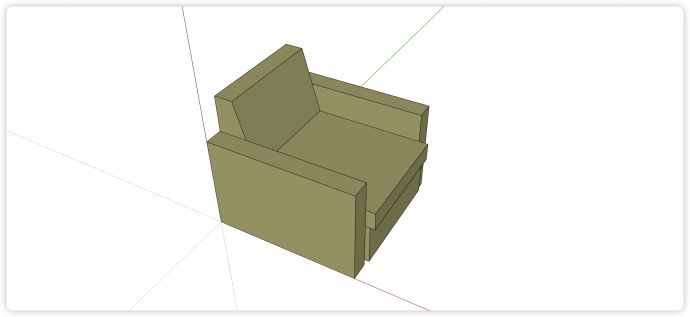 简约欧式风格单人沙发su模型_图1