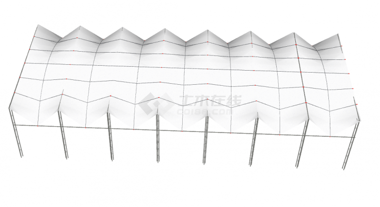 张拉膜结构大型体育场su模型-图二