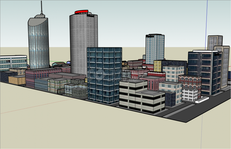 创新现代风格城市设计SU模型-图二