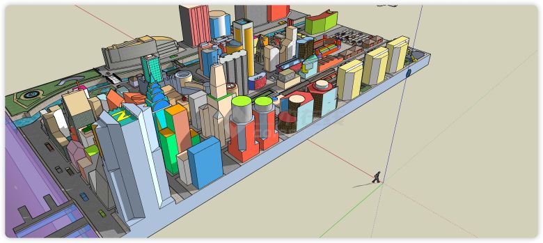 停车场主球场河流商业建筑su模型-图二