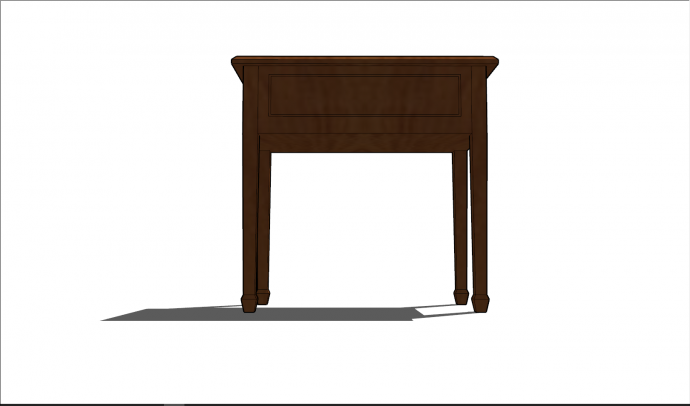 高脚木质简易桌子su模型_图1