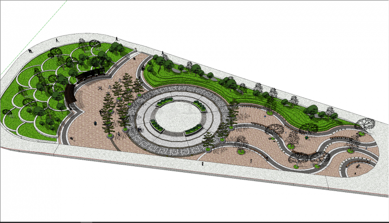 水滴式公园景观建筑设计su模型-图一