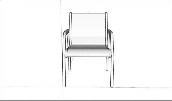 金属材质背靠休闲椅子su模型_图1