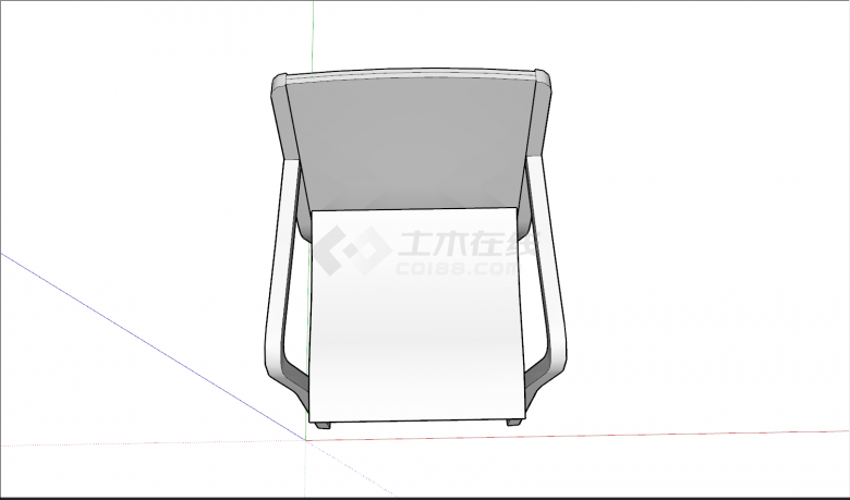 金属材质带手把椅子su模型-图二