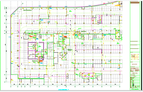某地安徽55万平超高层项目地下室给排水施工图CAD图纸-图一