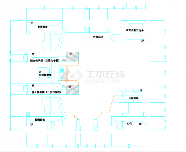 某地某小学设计总图CAD图纸-图一