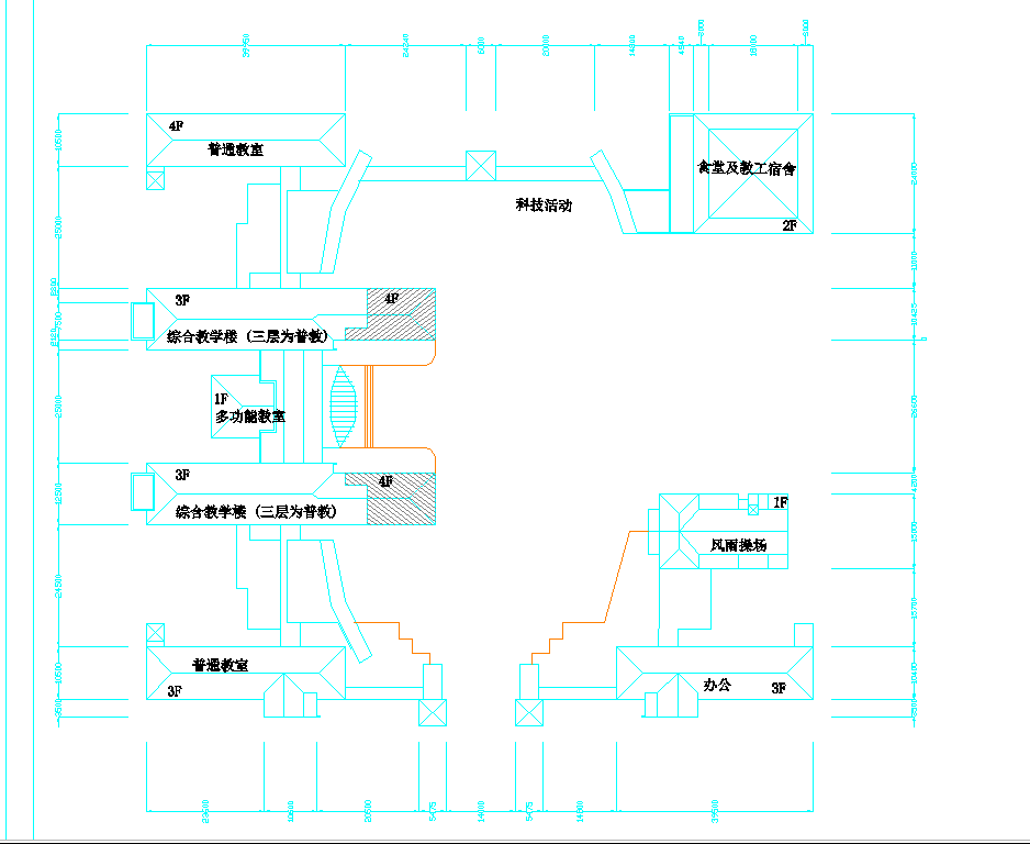 某地某小学设计总图CAD图纸