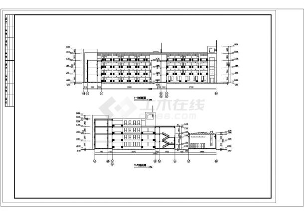 某小学总平立剖面施工图-图二