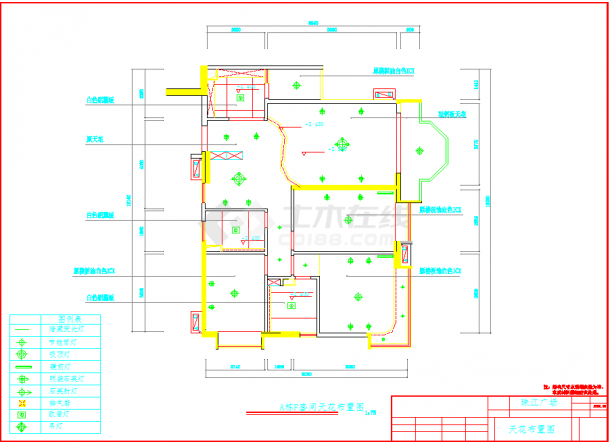 某地独立小型别墅全套施工图CAD图纸-图二