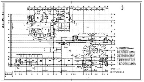某学校综合楼CAD平面图-图一