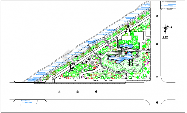 某地小公园绿化设计施工图CAD图纸-图一