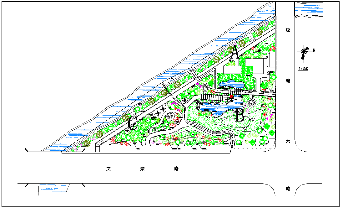 某地小公园绿化设计施工图CAD图纸