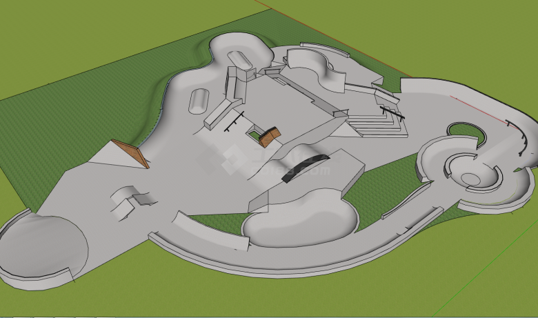 大型多元化滑板乐园su模型-图二