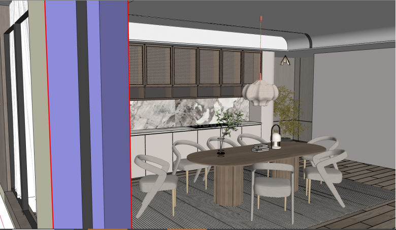 现代化的时尚的茶室厨房餐厅等 su模型-图一
