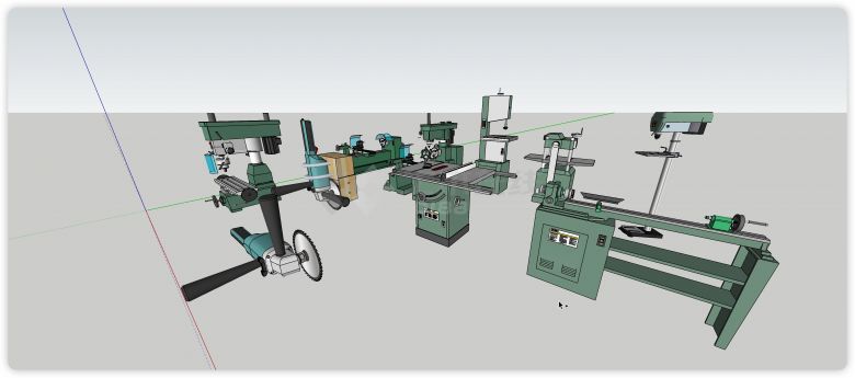 多个绿色工厂用机器工业设备su模型-图二