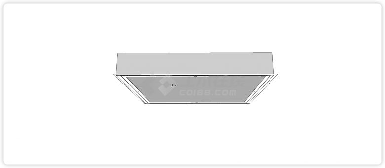 方形灯膜办公空间灯具su模型-图一