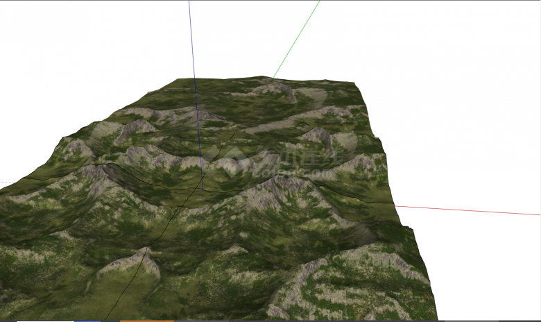 低矮的连绵的山脉地形 su模型-图一