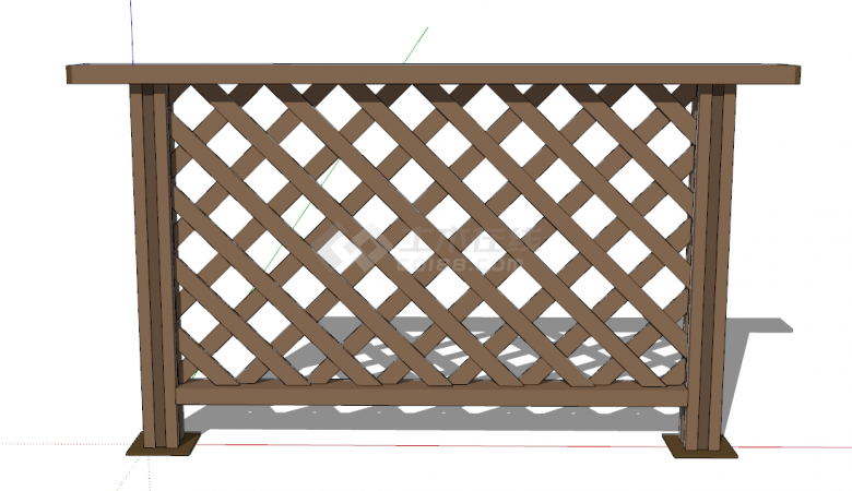棕色风格拼接的篱笆栅栏SU模型-图二