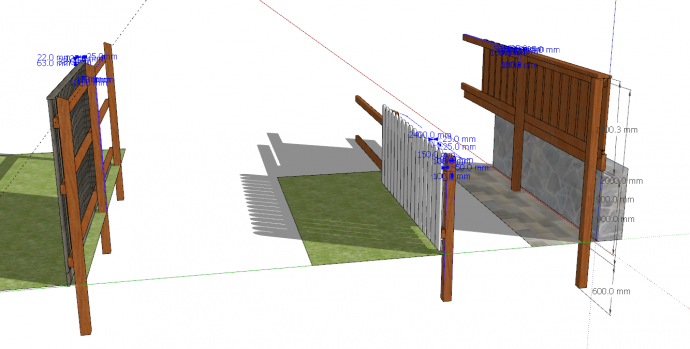 三种不同款式不同风格的篱笆栅栏SU模型_图1