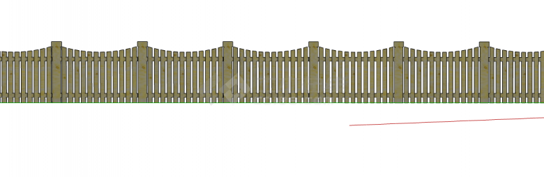 木制黄色镂空篱笆栅栏SU模型 -图一