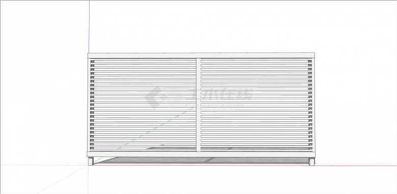 现代白色木制栅栏su模型-图一