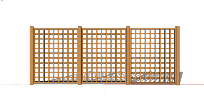正方形中空篱笆栅栏su模型_图1