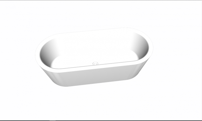 小型白色简约圆型浴缸su模型_图1