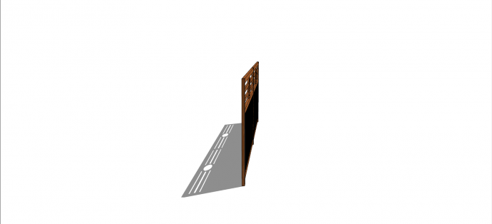 棕色镂空纯木篱笆栅栏SU模型_图1