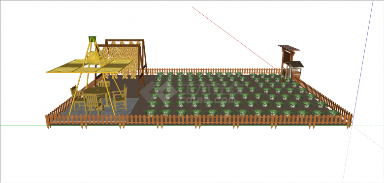  现代精品蔬菜养殖菜园 su模型-图二
