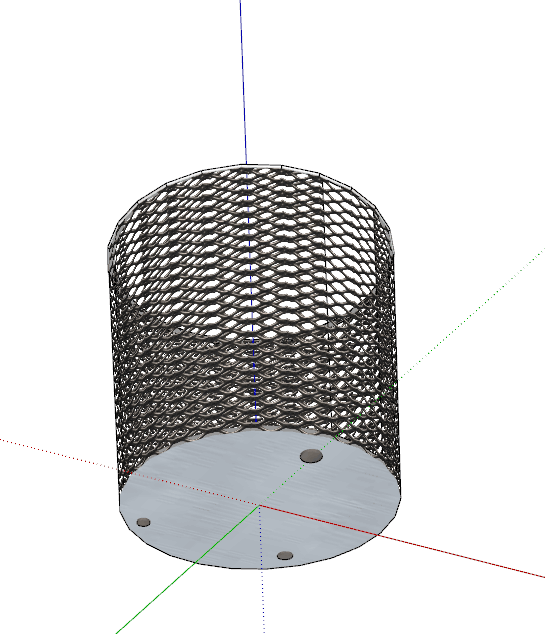 现代小型铁网状垃圾桶su模型_图1