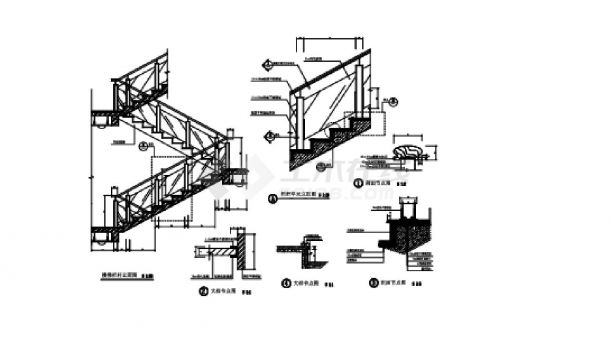 某地楼梯栏杆结构设计图-图一