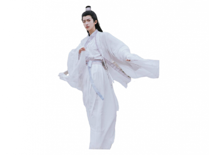 白衣套装风度翩翩新中式古风人物su模型_图1