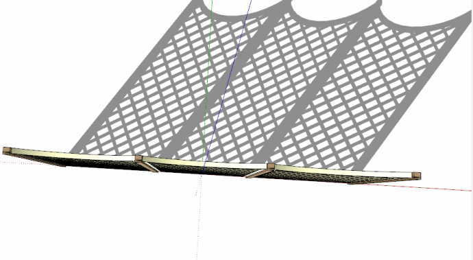 菱形木质的镂空篱笆栅栏su模型_图1
