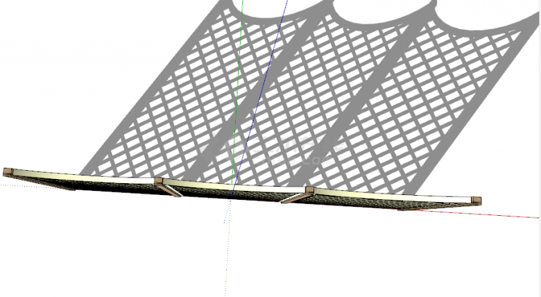 菱形木质的镂空篱笆栅栏su模型-图一