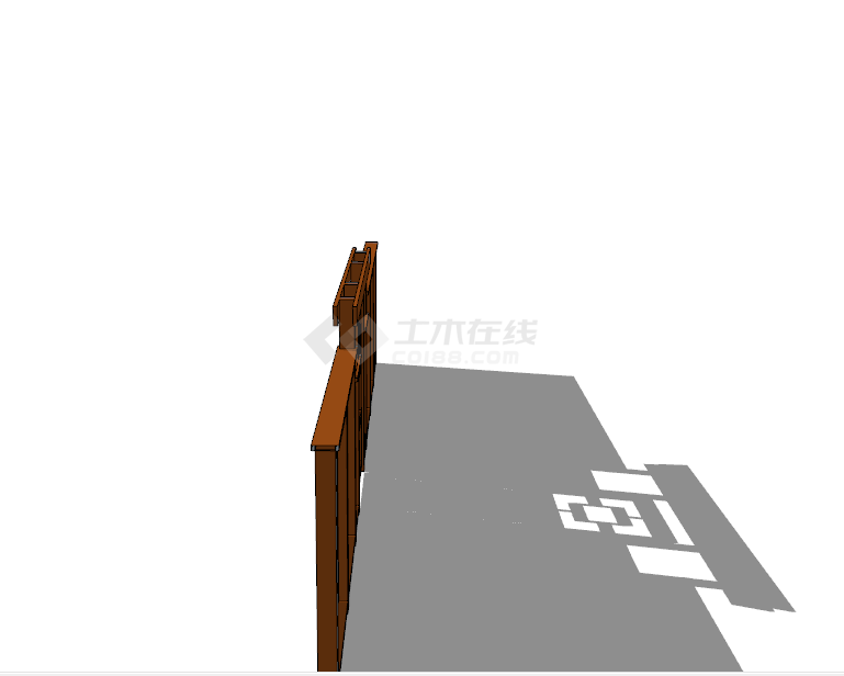 带镂空门头的木质篱笆栅栏su模型-图二