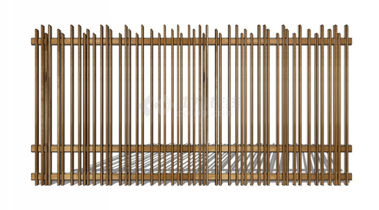 由长短不一的木头搭建的篱笆栅栏su模型-图一