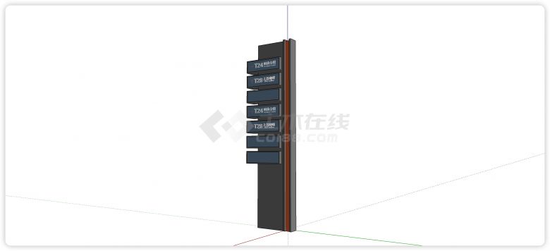 商场灰色钢结构指示牌su模型-图一