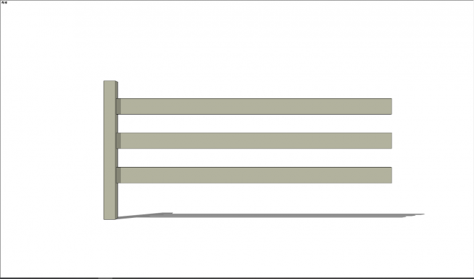 半边木板简易篱笆栅栏su模型_图1