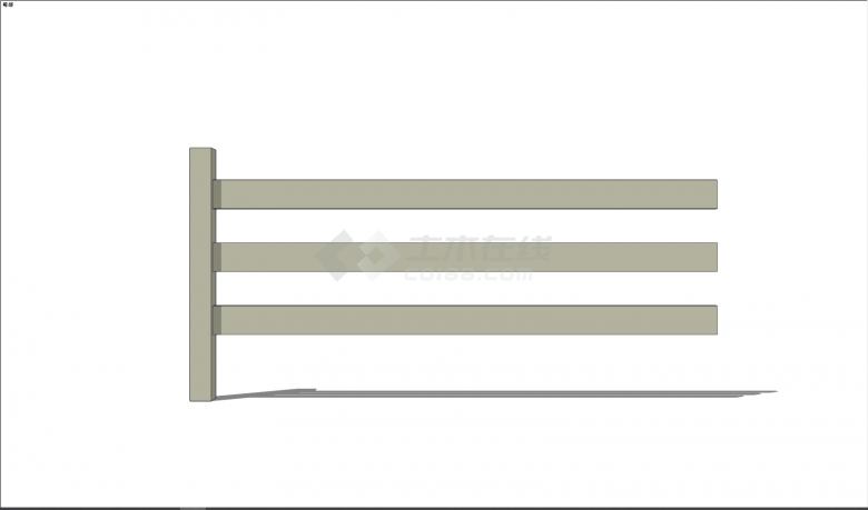 半边木板简易篱笆栅栏su模型-图一