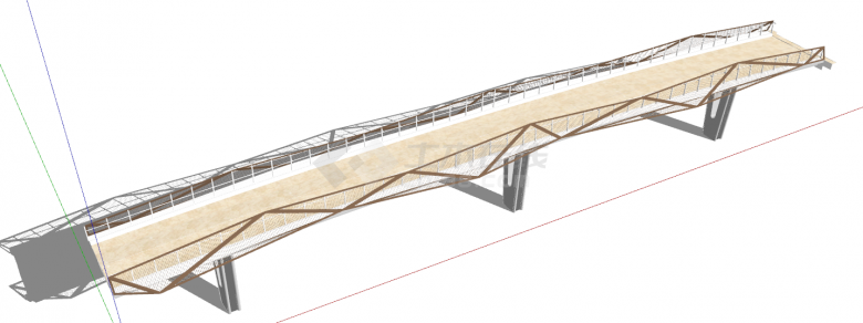 带结实的防护网状围栏 黄色路面的 SU304-景观桥-图二