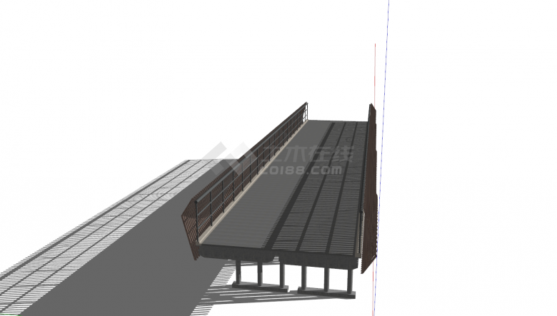 棕灰拼色镂空边景观桥su模型-图二