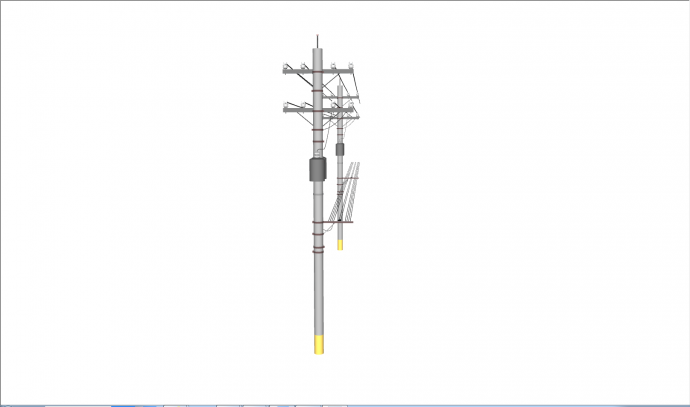现代化高压电塔 电线杆 su模型_图1
