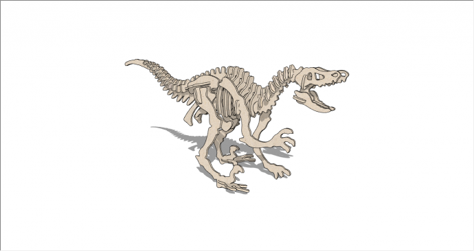 现代艺术恐龙骨架装饰品su模型_图1